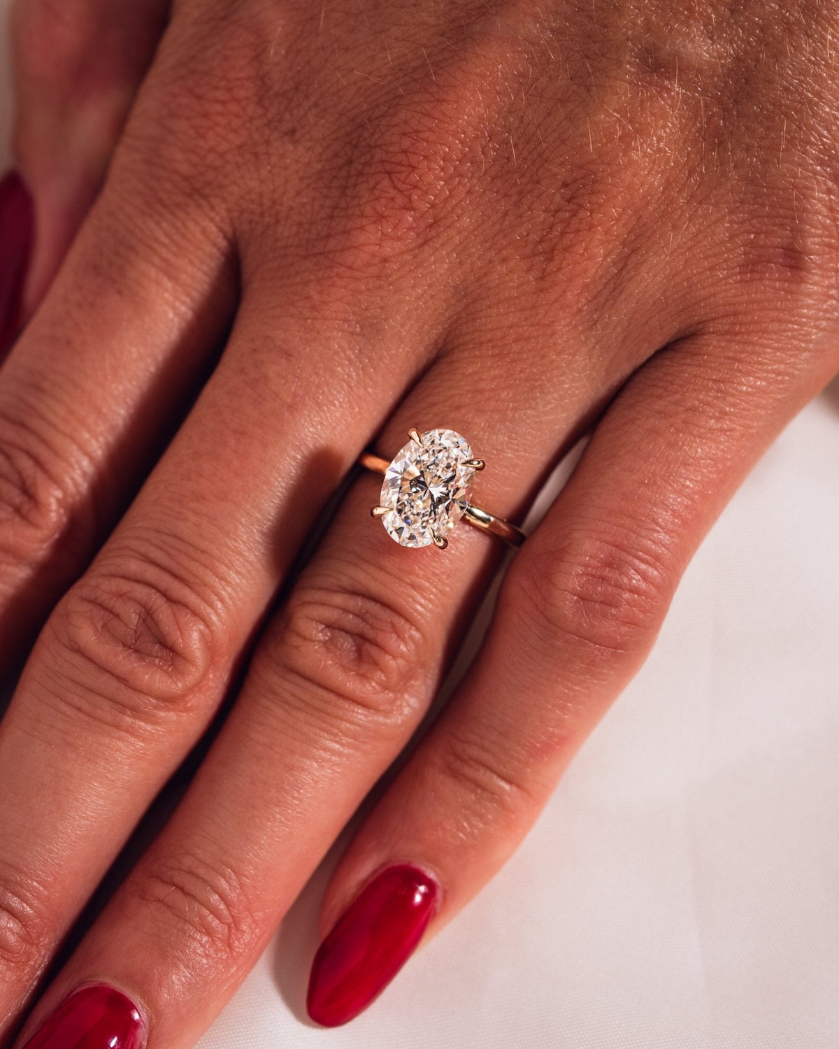 Oval Hidden Halo Lab Grown Diamond Engagement Ring