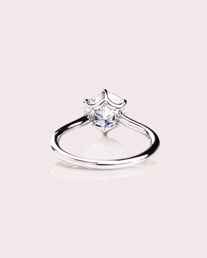 Cushion Hidden Halo Lab Grown Diamond Engagement Ring