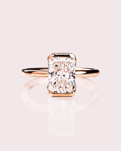 Cushion Hidden Halo Lab Grown Diamond Engagement Ring