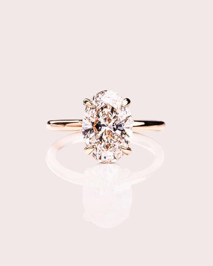 Oval Hidden Halo Lab Grown Diamond Engagement Ring