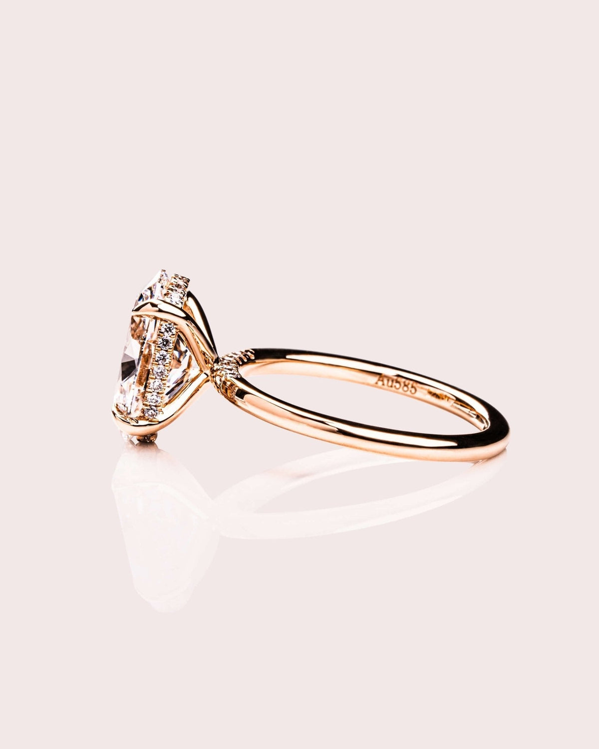 Oval Hidden Halo Lab Grown Diamond Engagement Ring