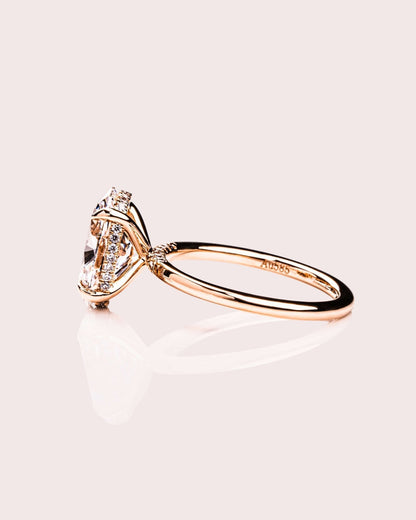 Oval Hidden Halo Lab Grown Diamond Engagement Ring