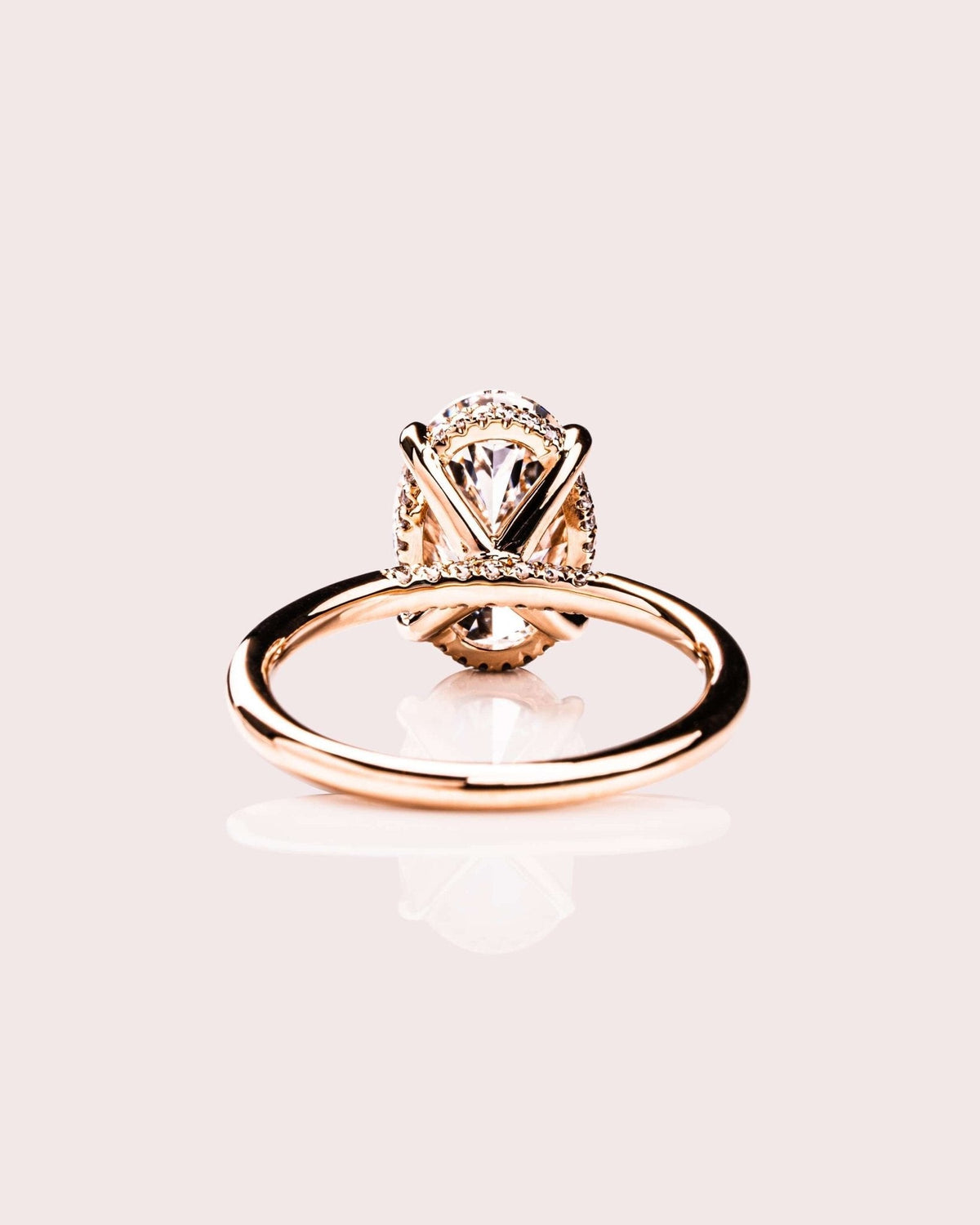 Oval Hidden Halo Lab Grown Diamond Engagement Ring