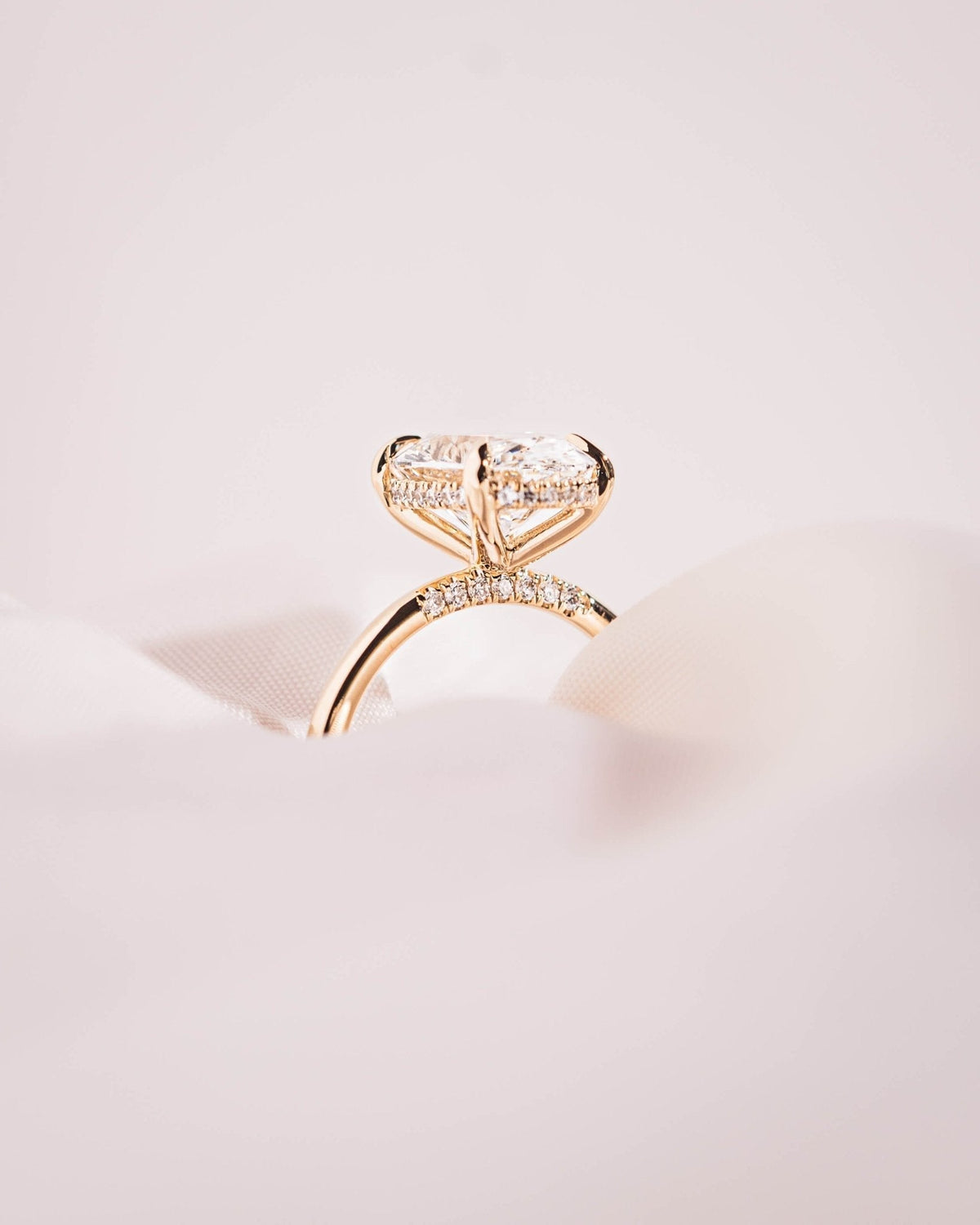 Oval Hidden Halo Lab Grown Diamond Engagement Ring