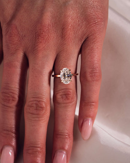 Oval Hidden Halo Lab Grown Diamond Engagement Ring