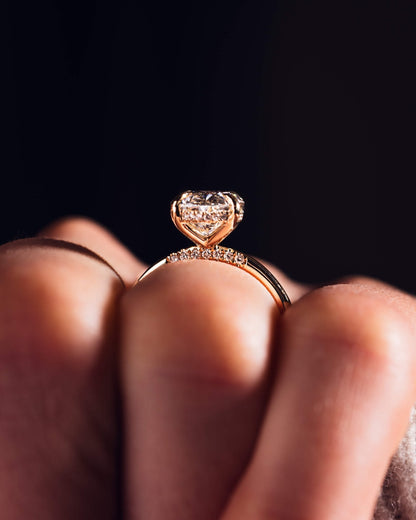 Oval Hidden Halo Lab Grown Diamond Engagement Ring