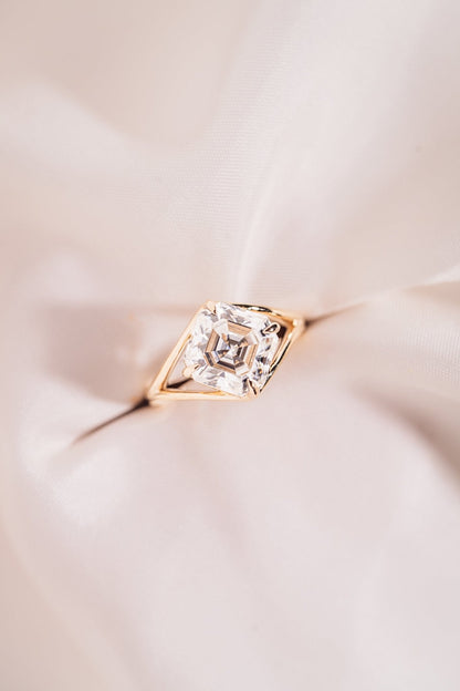 Cushion Hidden Halo Lab Grown Diamond Engagement Ring