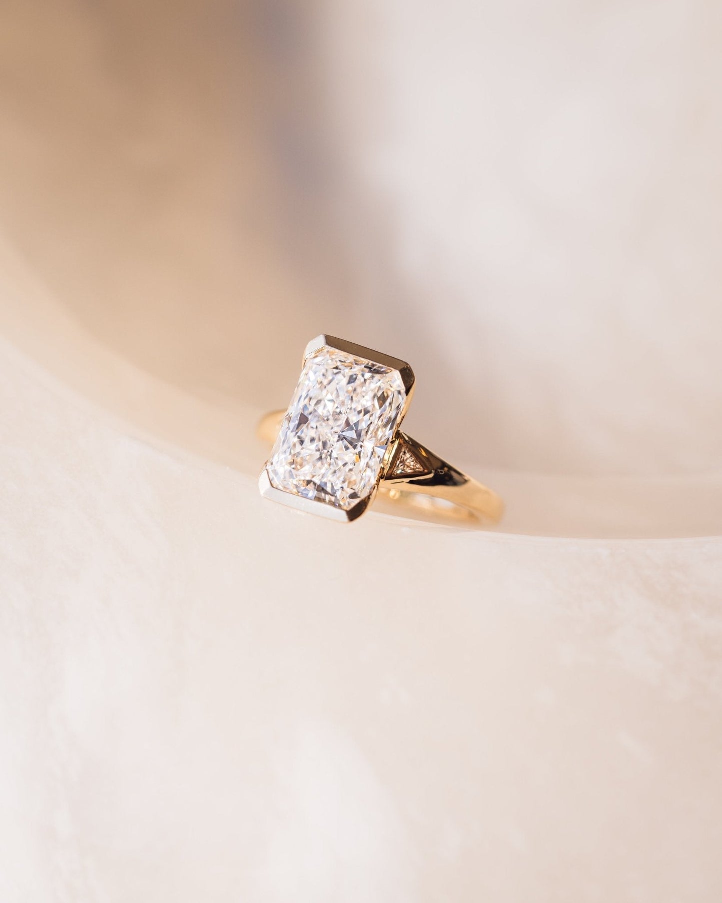 Cushion Hidden Halo Lab Grown Diamond Engagement Ring