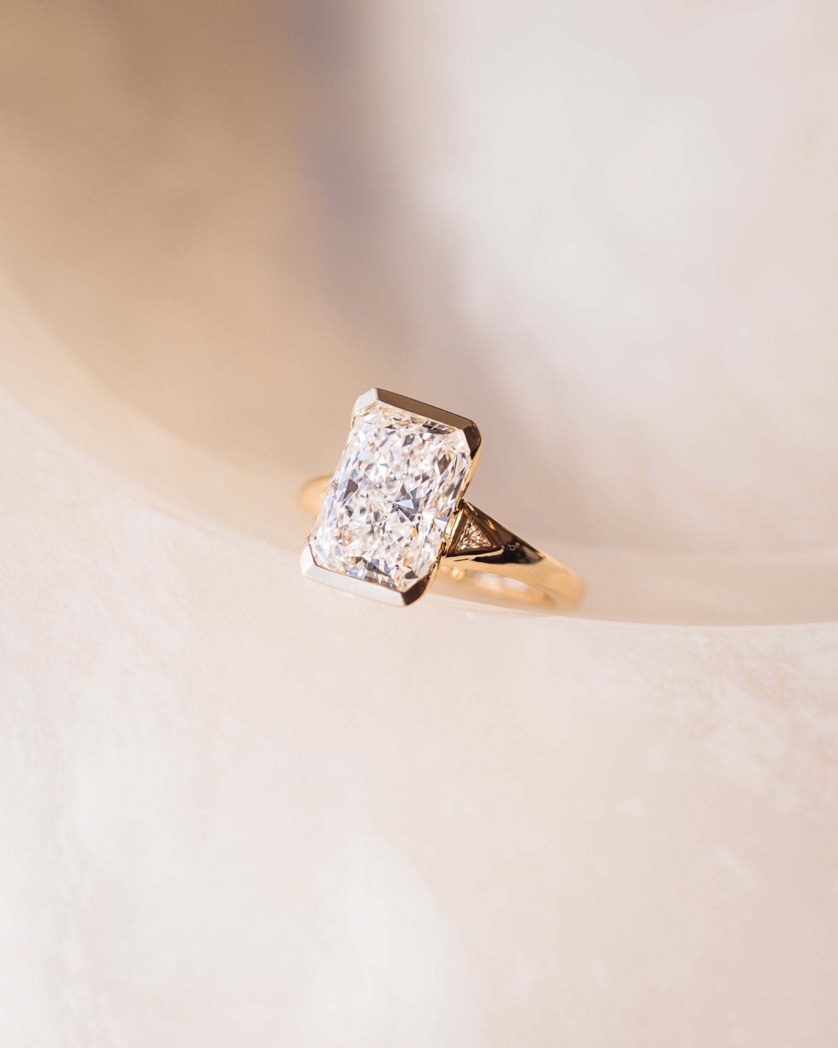Cushion Hidden Halo Lab Grown Diamond Engagement Ring