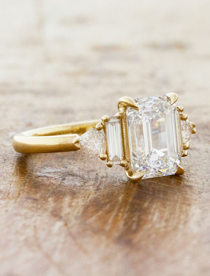2 CT Round Three Stones Lab Grown Diamond Engagement Ring