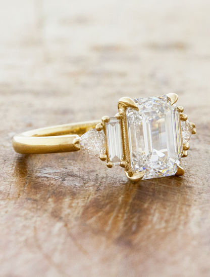 2 CT Round Three Stones Lab Grown Diamond Engagement Ring