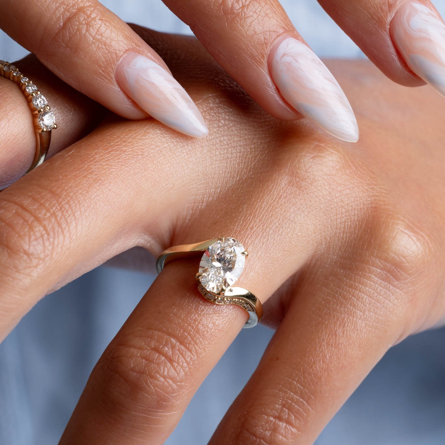 2 CT Round Three Stones Lab Grown Diamond Engagement Ring