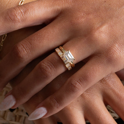 2 CT Round Three Stones Lab Grown Diamond Engagement Ring