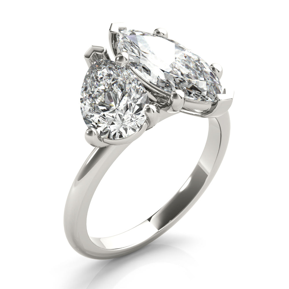 2 CT Round Three Stones Lab Grown Diamond Engagement Ring