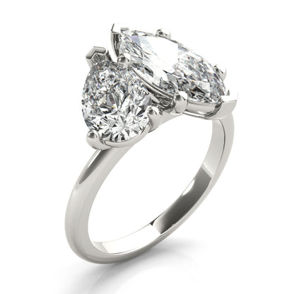 2 CT Round Three Stones Lab Grown Diamond Engagement Ring