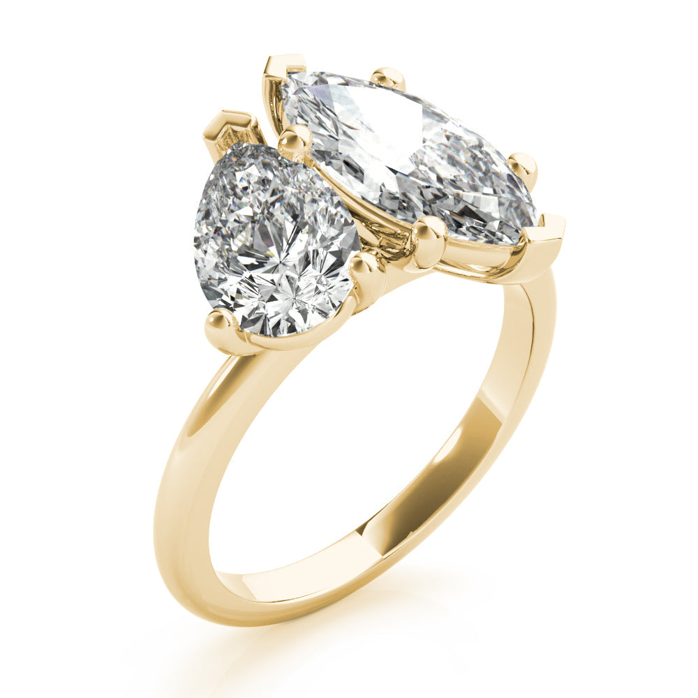 2 CT Round Three Stones Lab Grown Diamond Engagement Ring