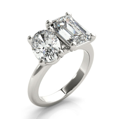 2 CT Round Three Stones Lab Grown Diamond Engagement Ring