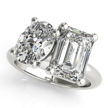 2 CT Round Three Stones Lab Grown Diamond Engagement Ring