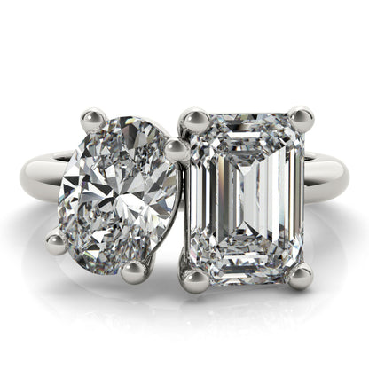 2 CT Round Three Stones Lab Grown Diamond Engagement Ring