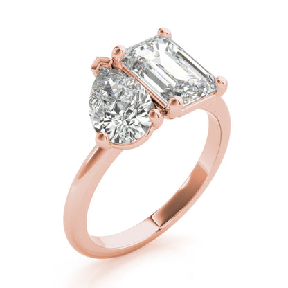 2 CT Round Three Stones Lab Grown Diamond Engagement Ring