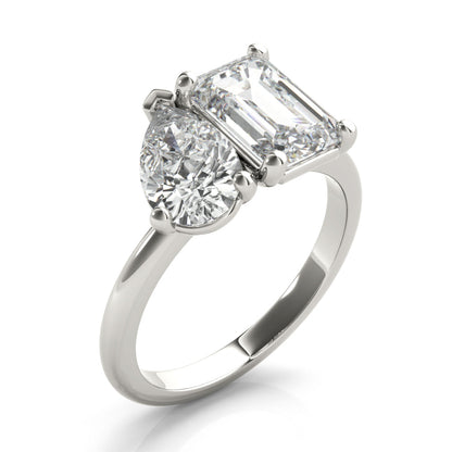 2 CT Round Three Stones Lab Grown Diamond Engagement Ring