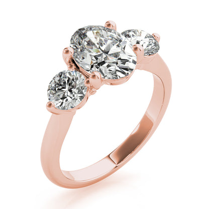 2 CT Round Three Stones Lab Grown Diamond Engagement Ring