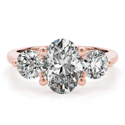 2 CT Round Three Stones Lab Grown Diamond Engagement Ring