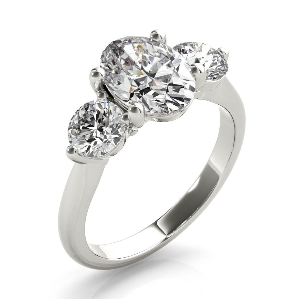 2 CT Round Three Stones Lab Grown Diamond Engagement Ring