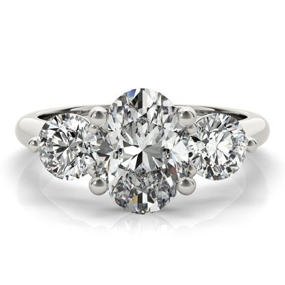 2 CT Round Three Stones Lab Grown Diamond Engagement Ring