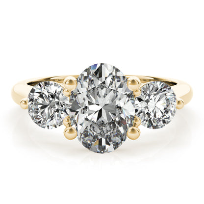 2 CT Round Three Stones Lab Grown Diamond Engagement Ring