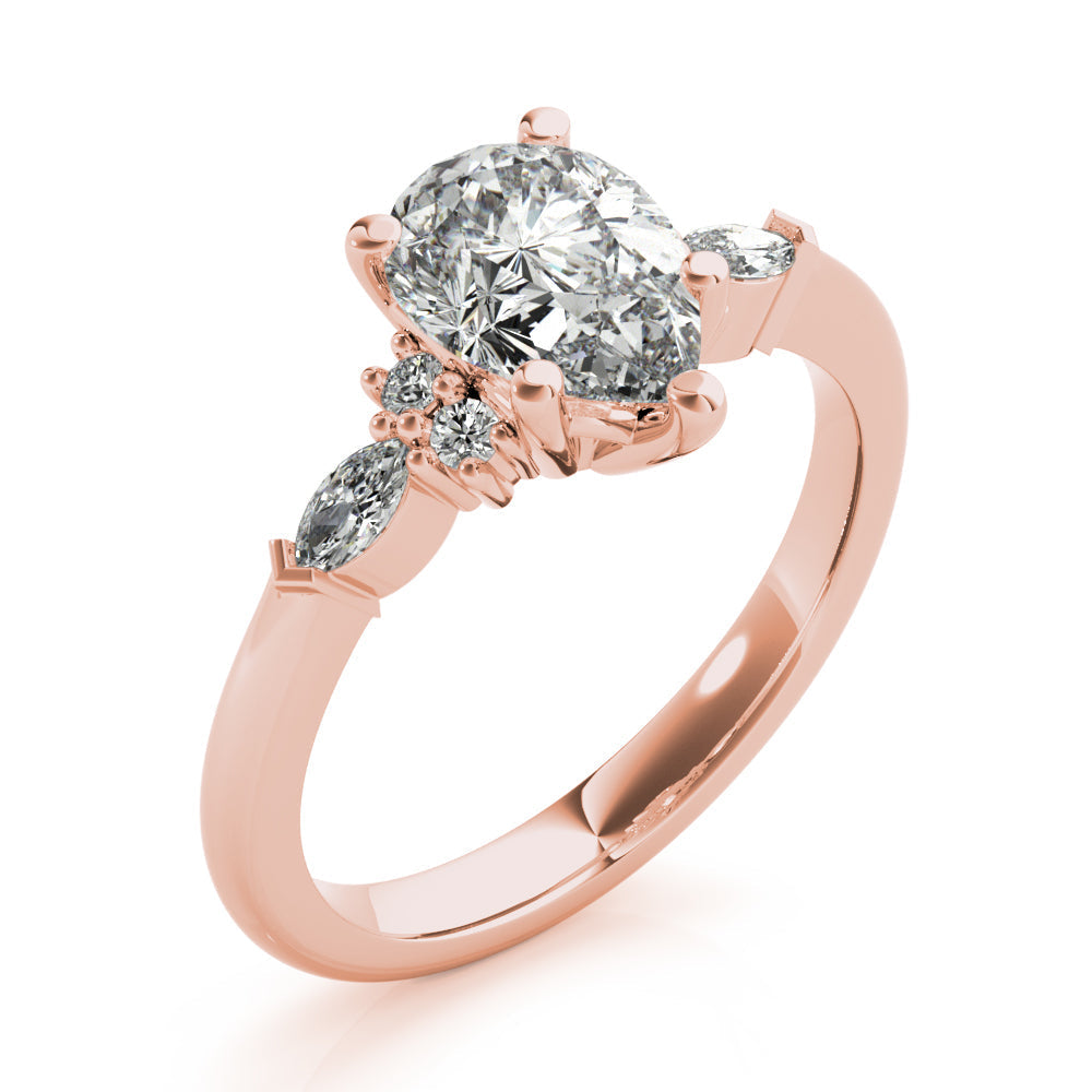 2 CT Round Three Stones Lab Grown Diamond Engagement Ring