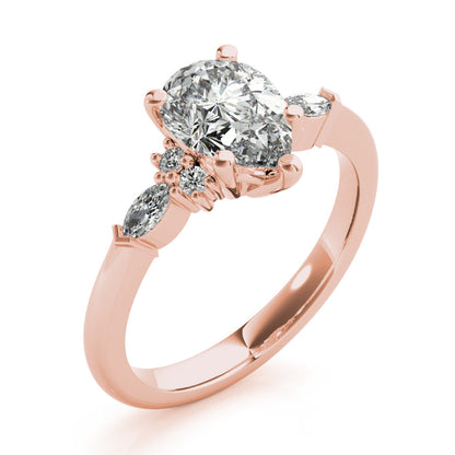 2 CT Round Three Stones Lab Grown Diamond Engagement Ring