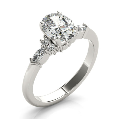 2 CT Round Three Stones Lab Grown Diamond Engagement Ring