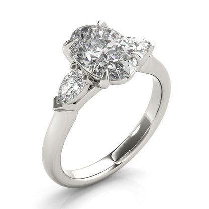 2 CT Round Three Stones Lab Grown Diamond Engagement Ring