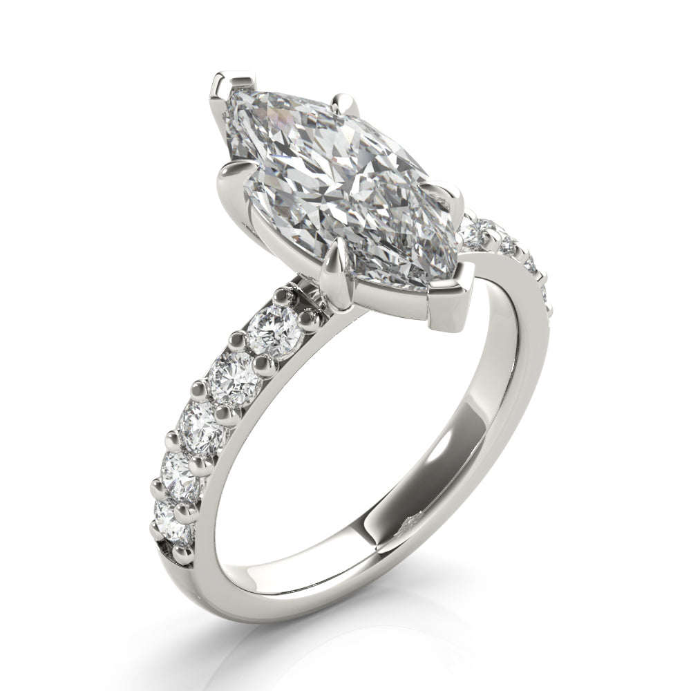 2 CT Round Three Stones Lab Grown Diamond Engagement Ring