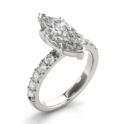 2 CT Round Three Stones Lab Grown Diamond Engagement Ring