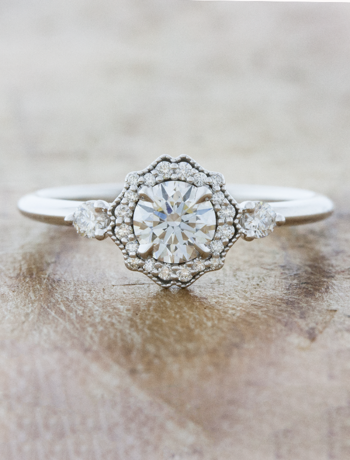 2 CT Round Three Stones Lab Grown Diamond Engagement Ring