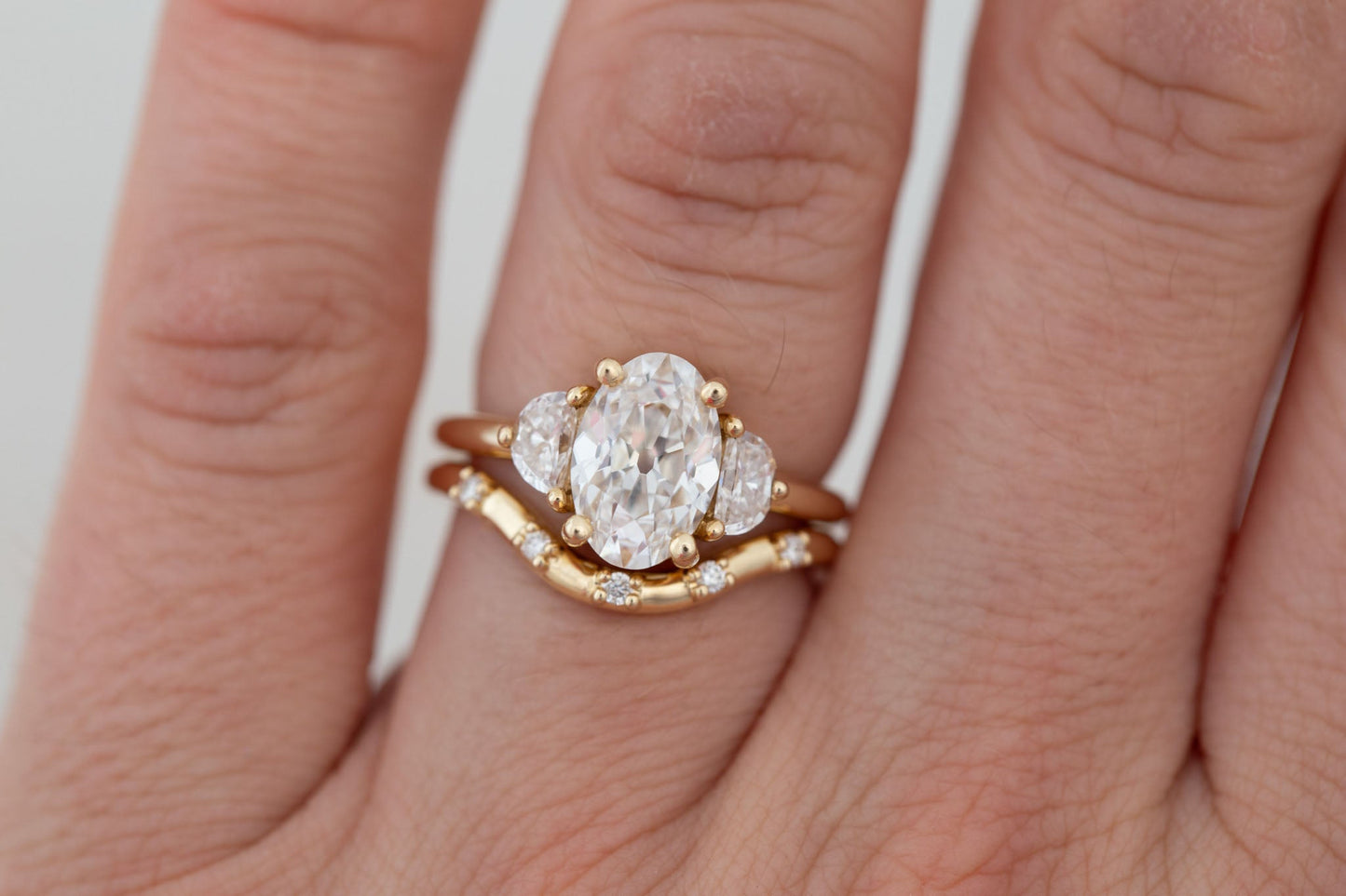 2 CT Round Three Stones Lab Grown Diamond Engagement Ring