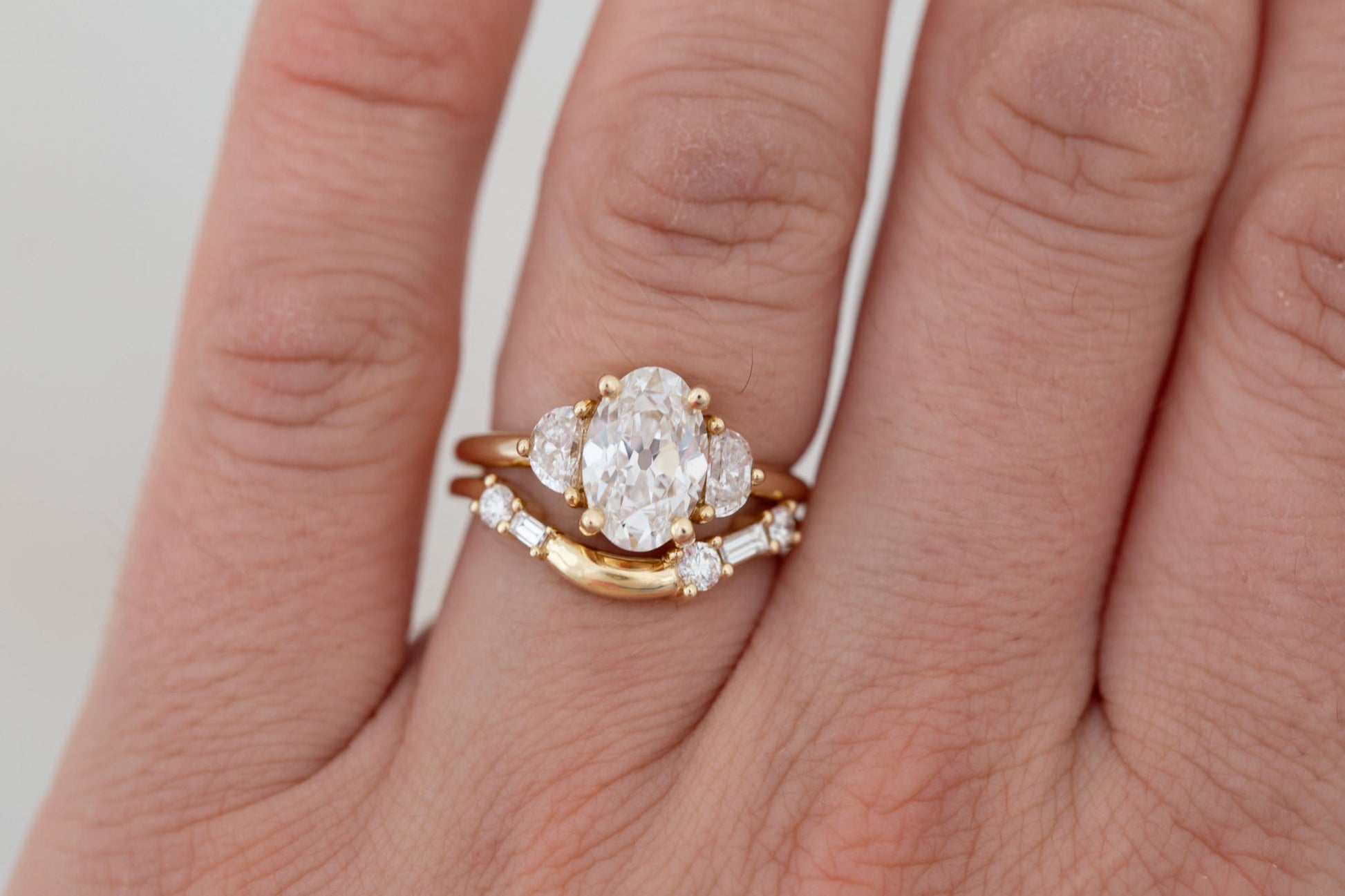 2 CT Round Three Stones Lab Grown Diamond Engagement Ring