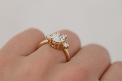 2 CT Round Three Stones Lab Grown Diamond Engagement Ring