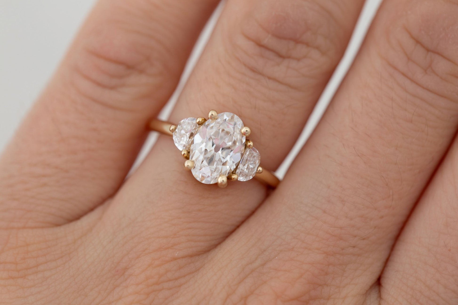 2 CT Round Three Stones Lab Grown Diamond Engagement Ring