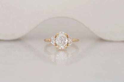 2 CT Round Three Stones Lab Grown Diamond Engagement Ring