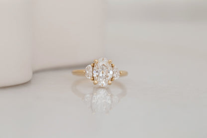 2 CT Round Three Stones Lab Grown Diamond Engagement Ring