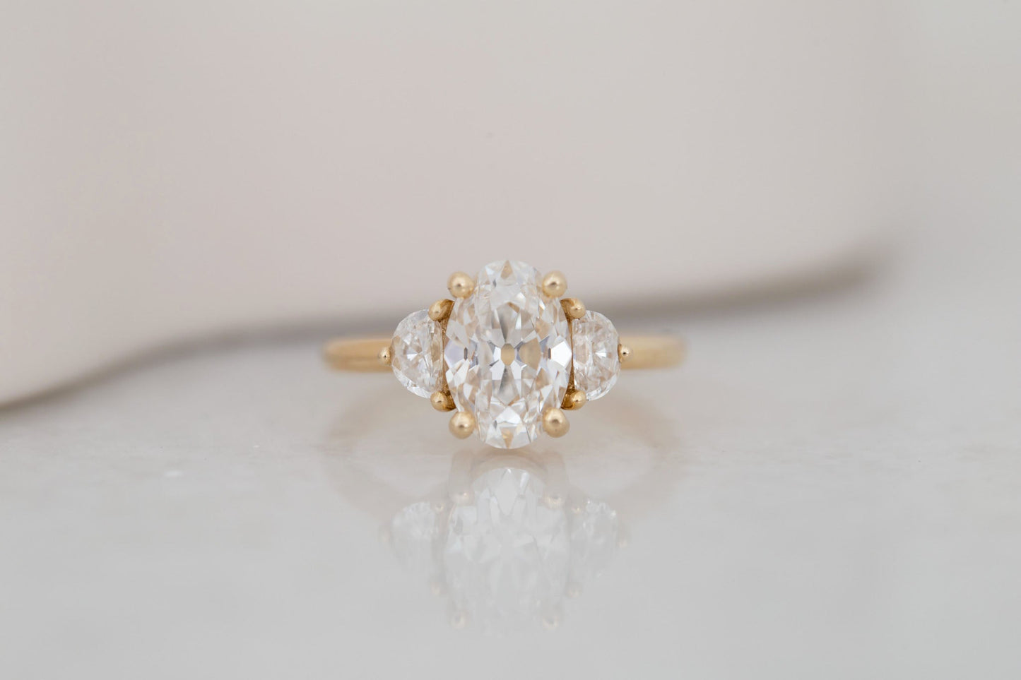 2 CT Round Three Stones Lab Grown Diamond Engagement Ring