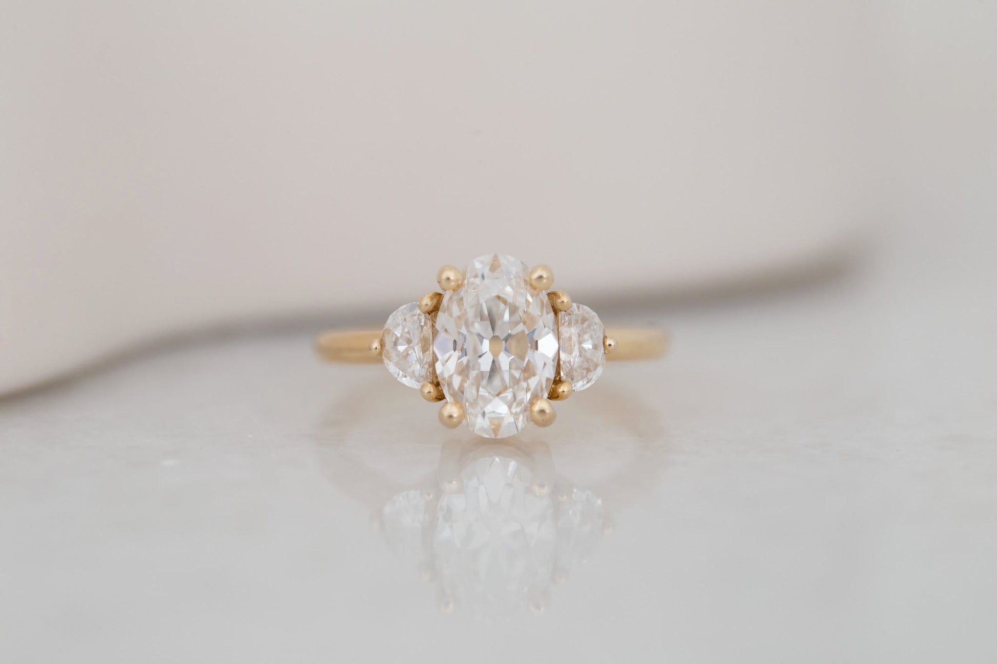 2 CT Round Three Stones Lab Grown Diamond Engagement Ring