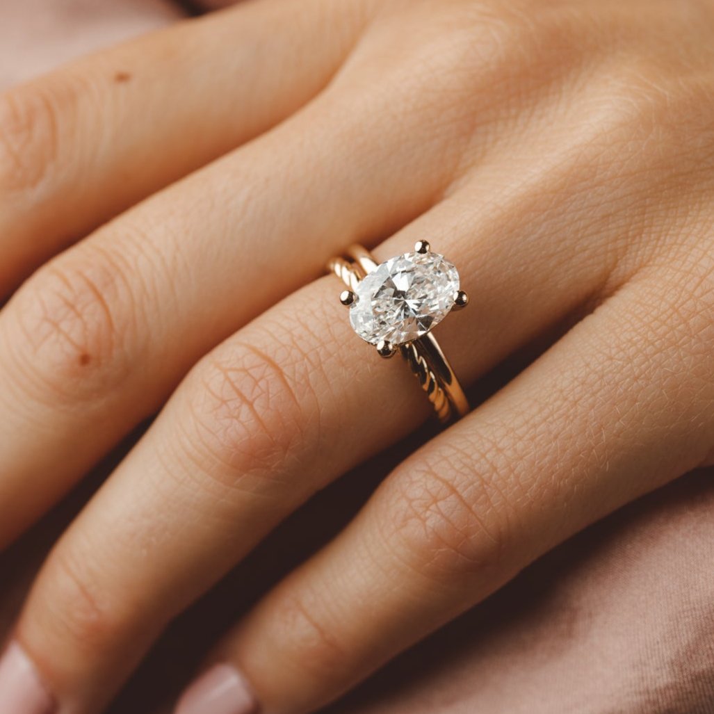 2 CT Round Three Stones Lab Grown Diamond Engagement Ring