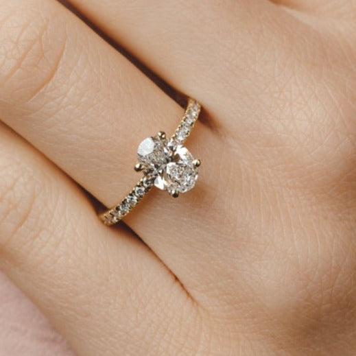 2 CT Round Three Stones Lab Grown Diamond Engagement Ring