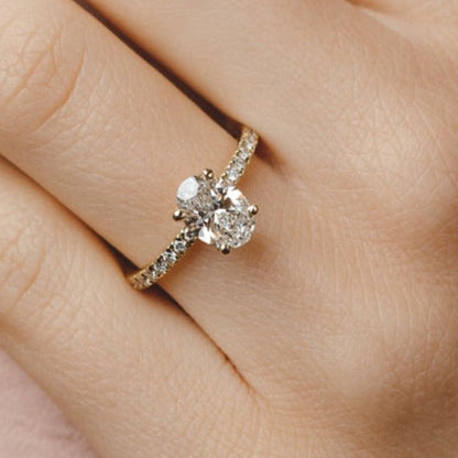 2 CT Round Three Stones Lab Grown Diamond Engagement Ring