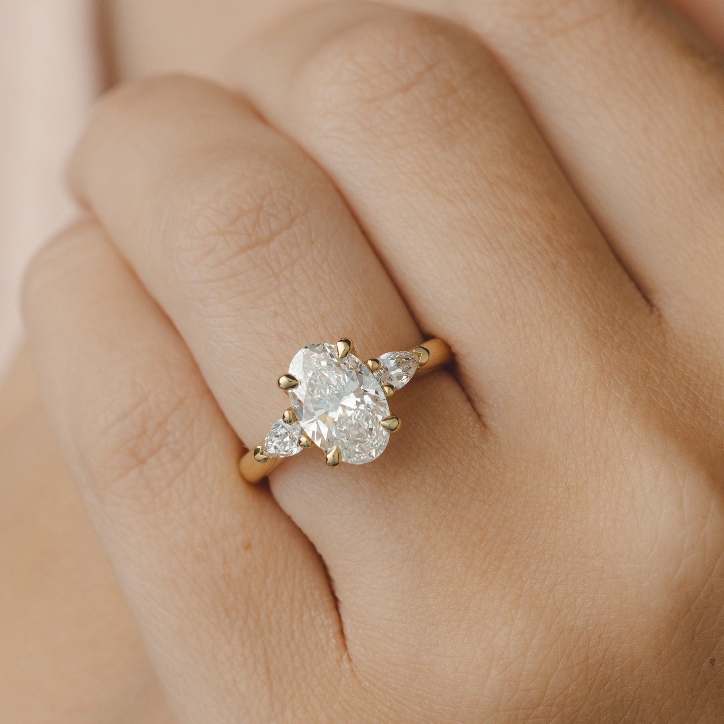 2 CT Round Three Stones Lab Grown Diamond Engagement Ring