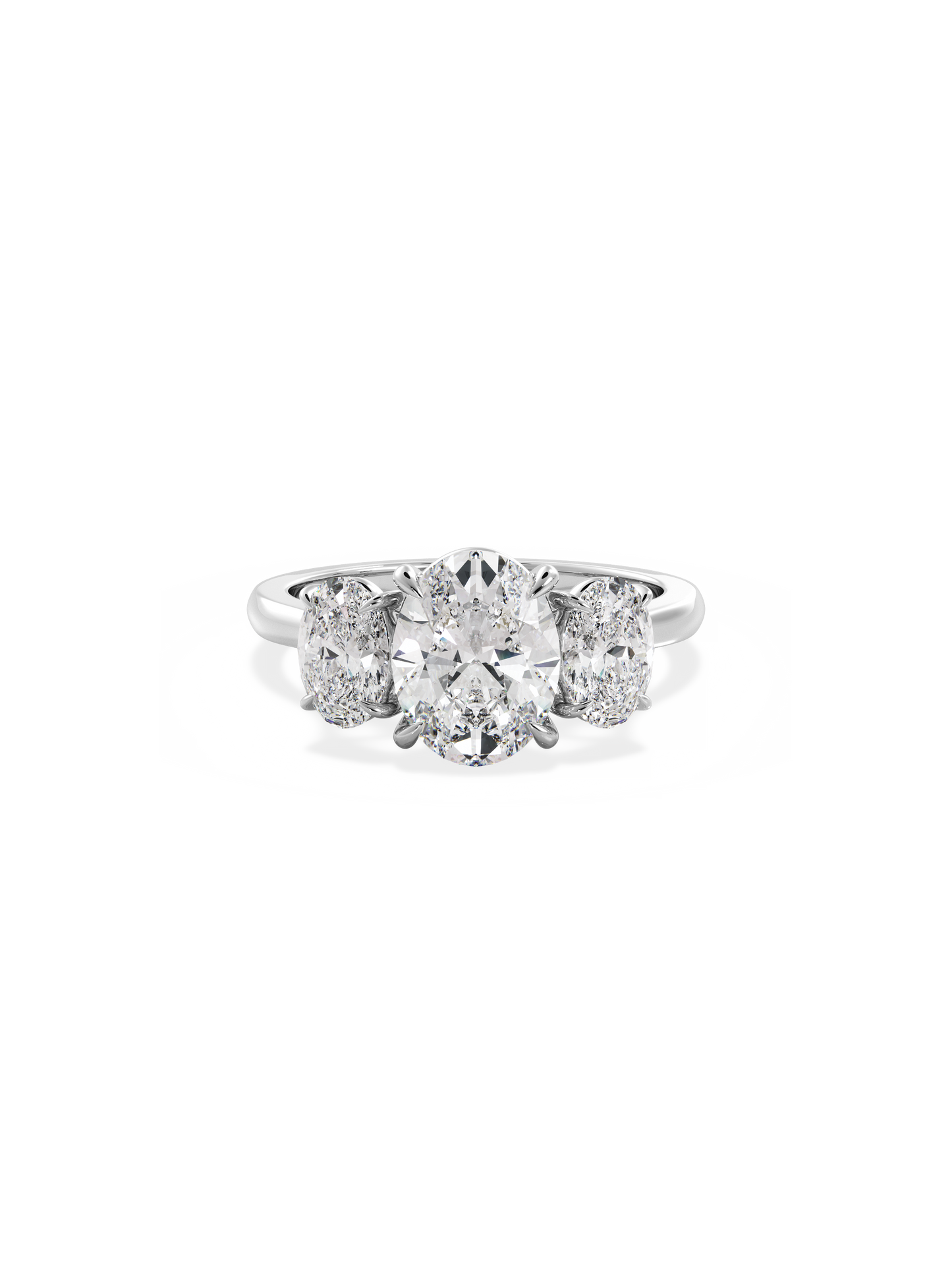 2 CT Round Three Stones Lab Grown Diamond Engagement Ring